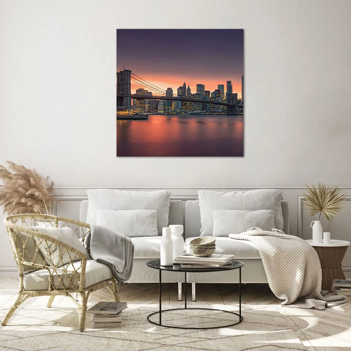 Glass picture - Submerged in Lilac Silence - 40x40 cm