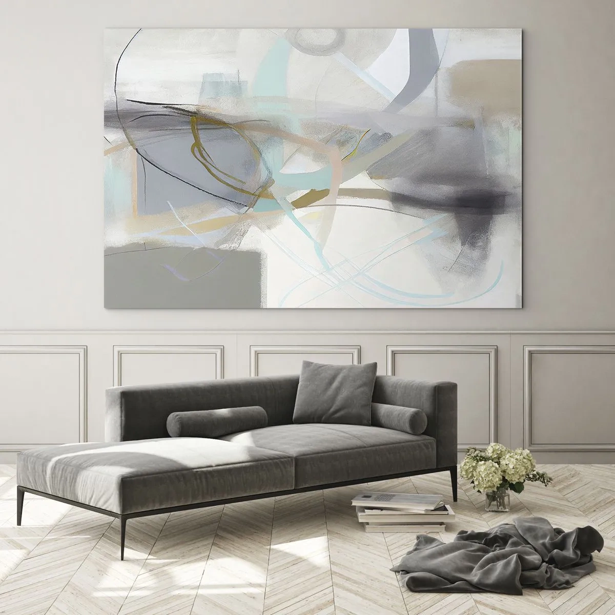 Glass picture - Foggy Abstract - 120x80 cm