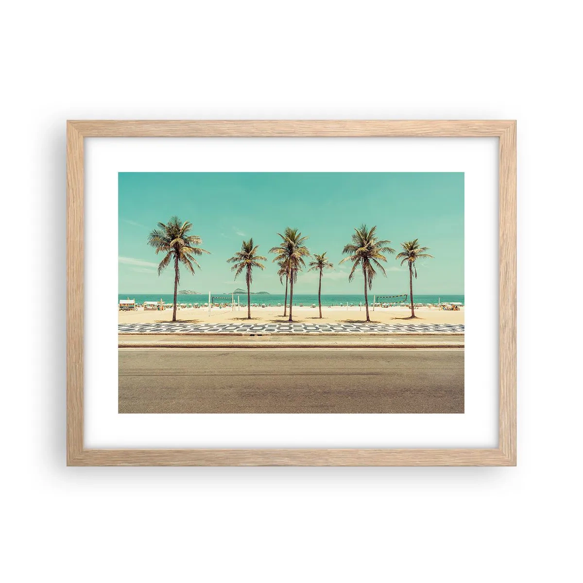 Poster in light oak frame - By the Beach - 40x30 cm