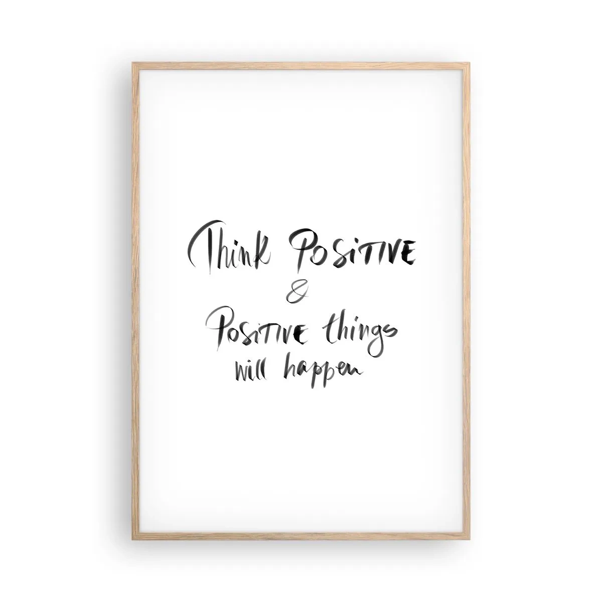 Poster in light oak frame - How to Live? - 70x100 cm