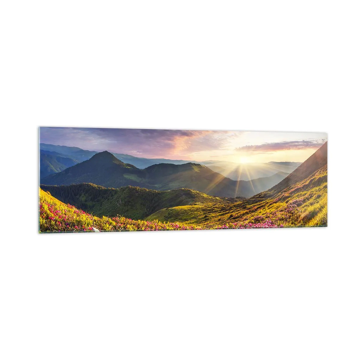Glass picture - Freshness of Mountain Morning - 160x50 cm