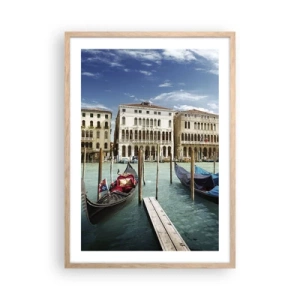 Poster in light oak frame - Palaces in Blue - 50x70 cm