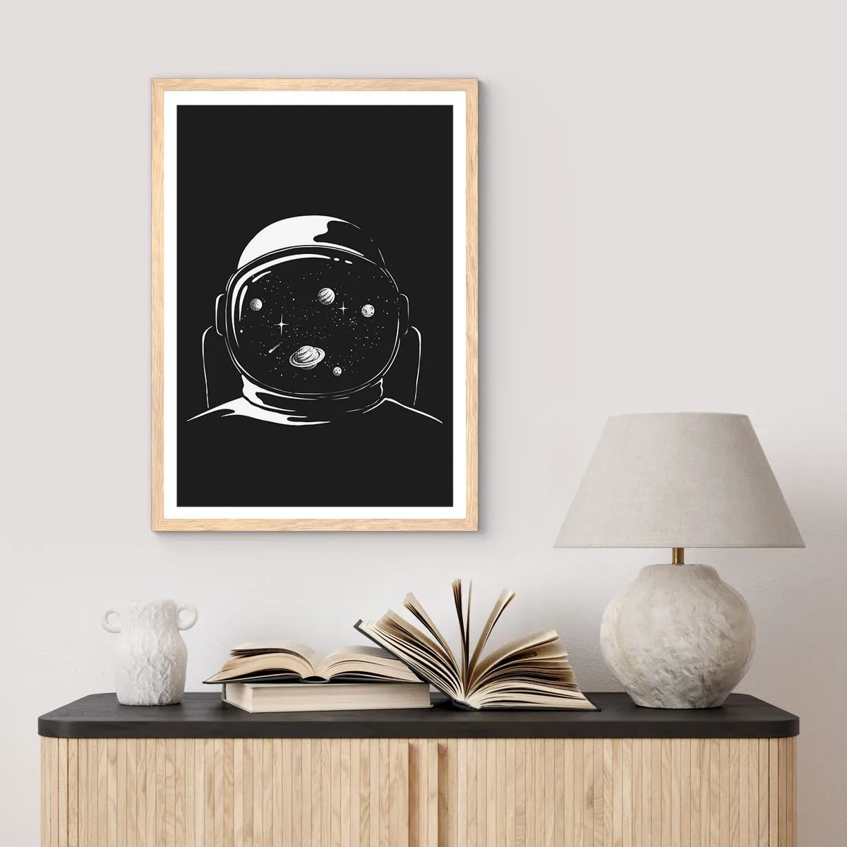 Poster in light oak frame - Quite a View - 40x50 cm