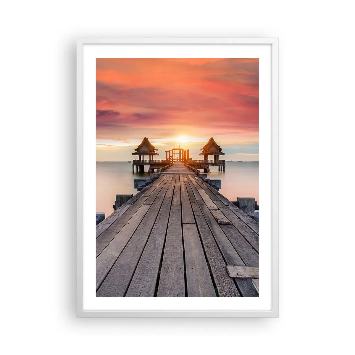 Poster in white frmae - Sunset on the East - 50x70 cm