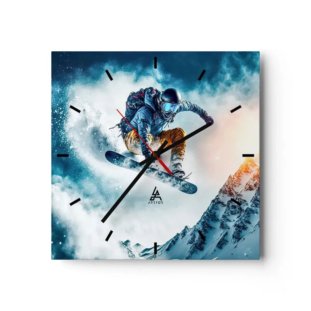 Wall clock - Clock on glass - Extreme Emotions - 30x30 cm