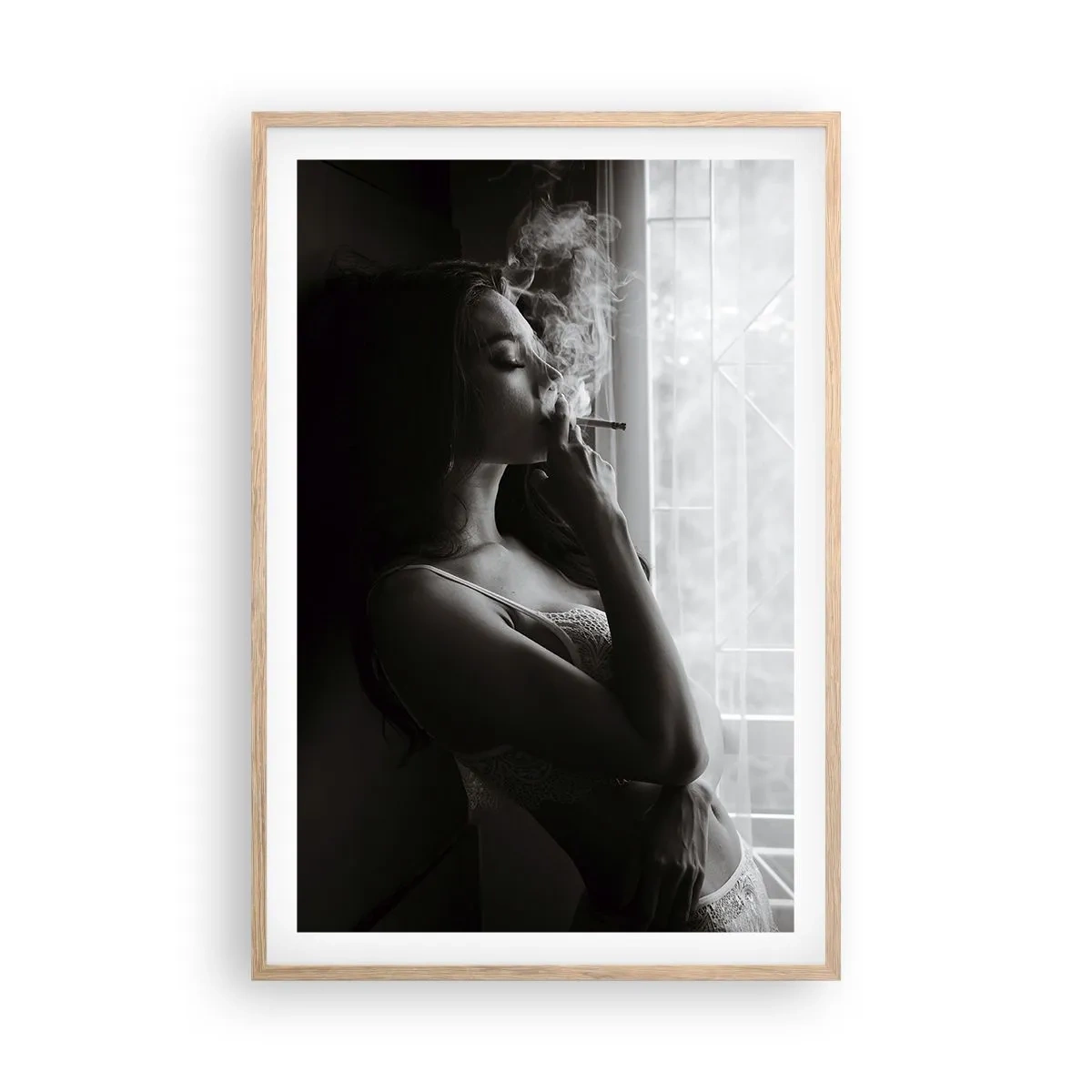 Poster in light oak frame - Sensual Moment - 61x91 cm