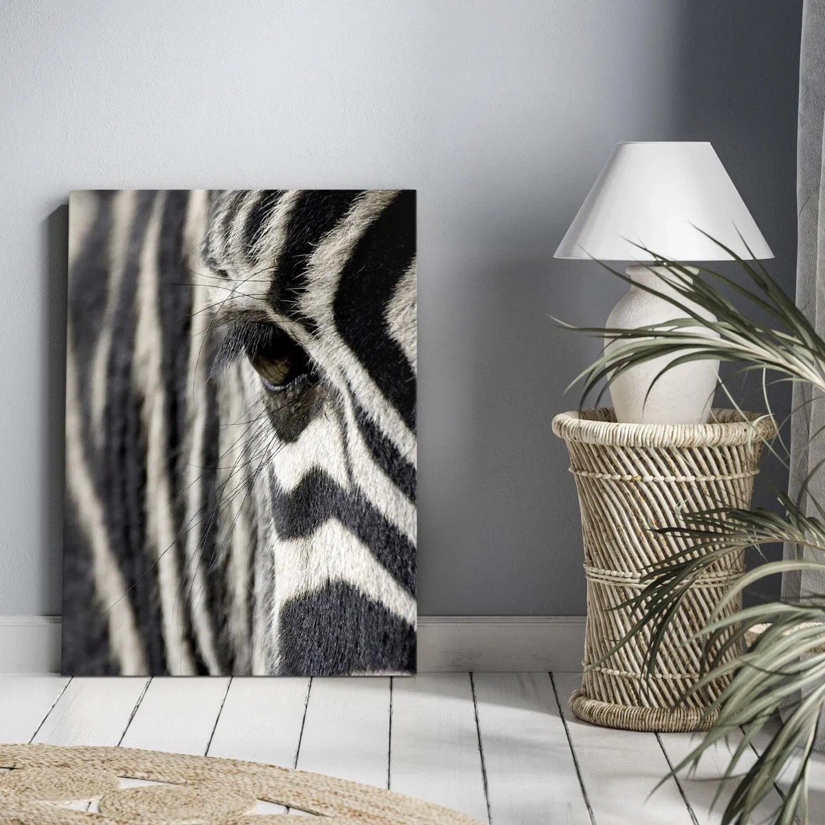 Canvas picture - Striped Portrait - 55x100 cm