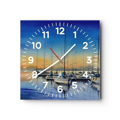 Wall clock - Clock on glass - The End of a Good Day - 30x30 cm