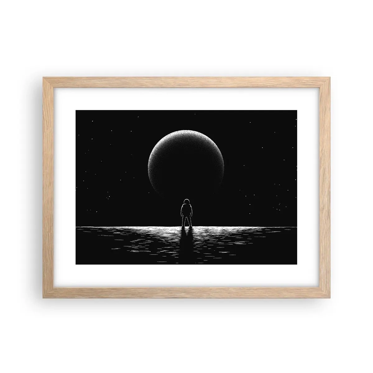 Poster in light oak frame - Face to Face - 40x30 cm