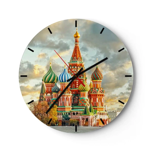 Wall clock - Clock on glass - Saint Basil's Cathedral in Moscow - 30x30cm - Even Disney Did Not Imagine This - Modern wall decoration for the living room, kitchen, and bedroom ARTTOR