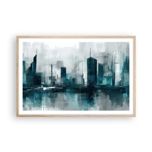 Poster in light oak frame - City in the Colour of Rain - 91x61 cm