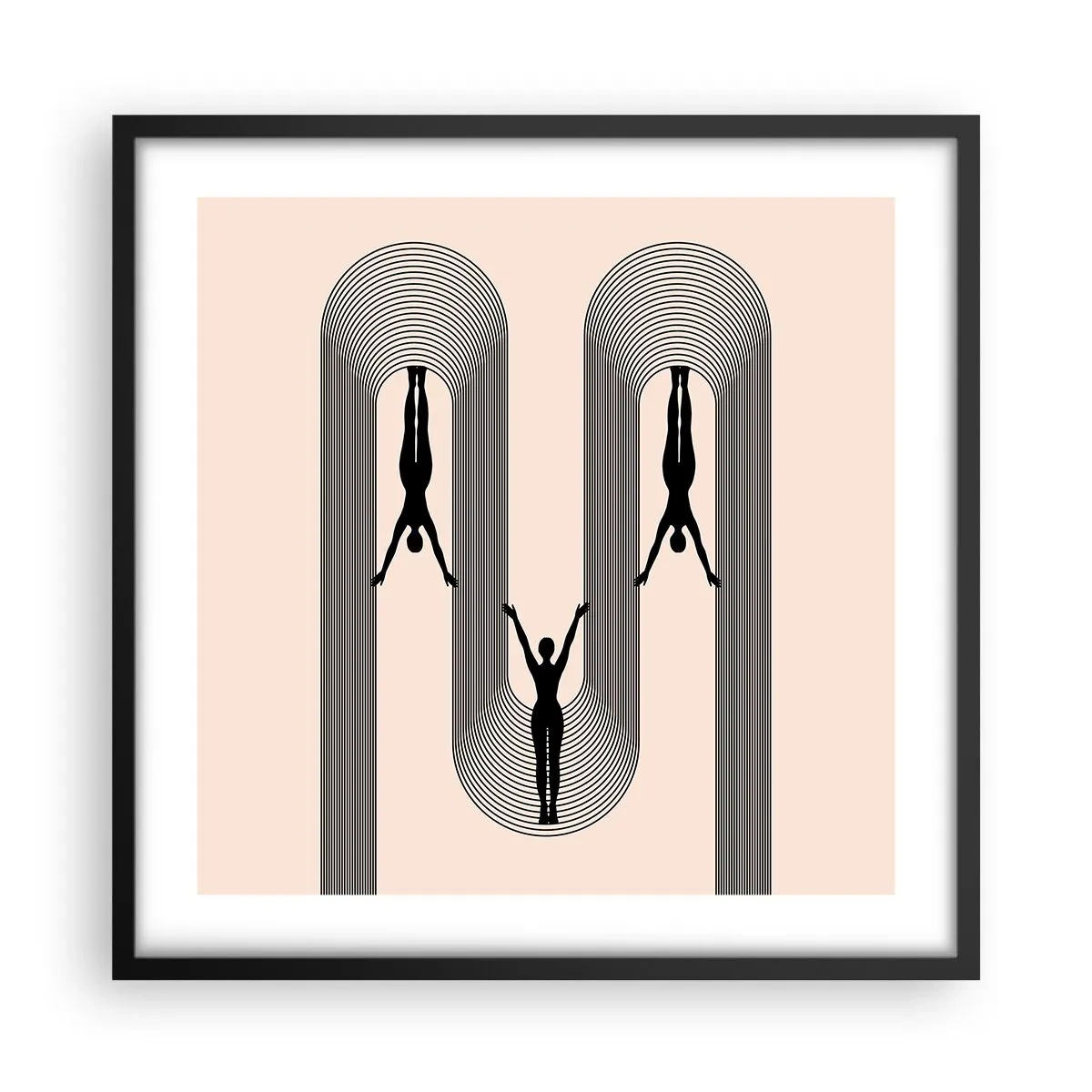 Poster in black frame - Upside Down - 50x50 cm