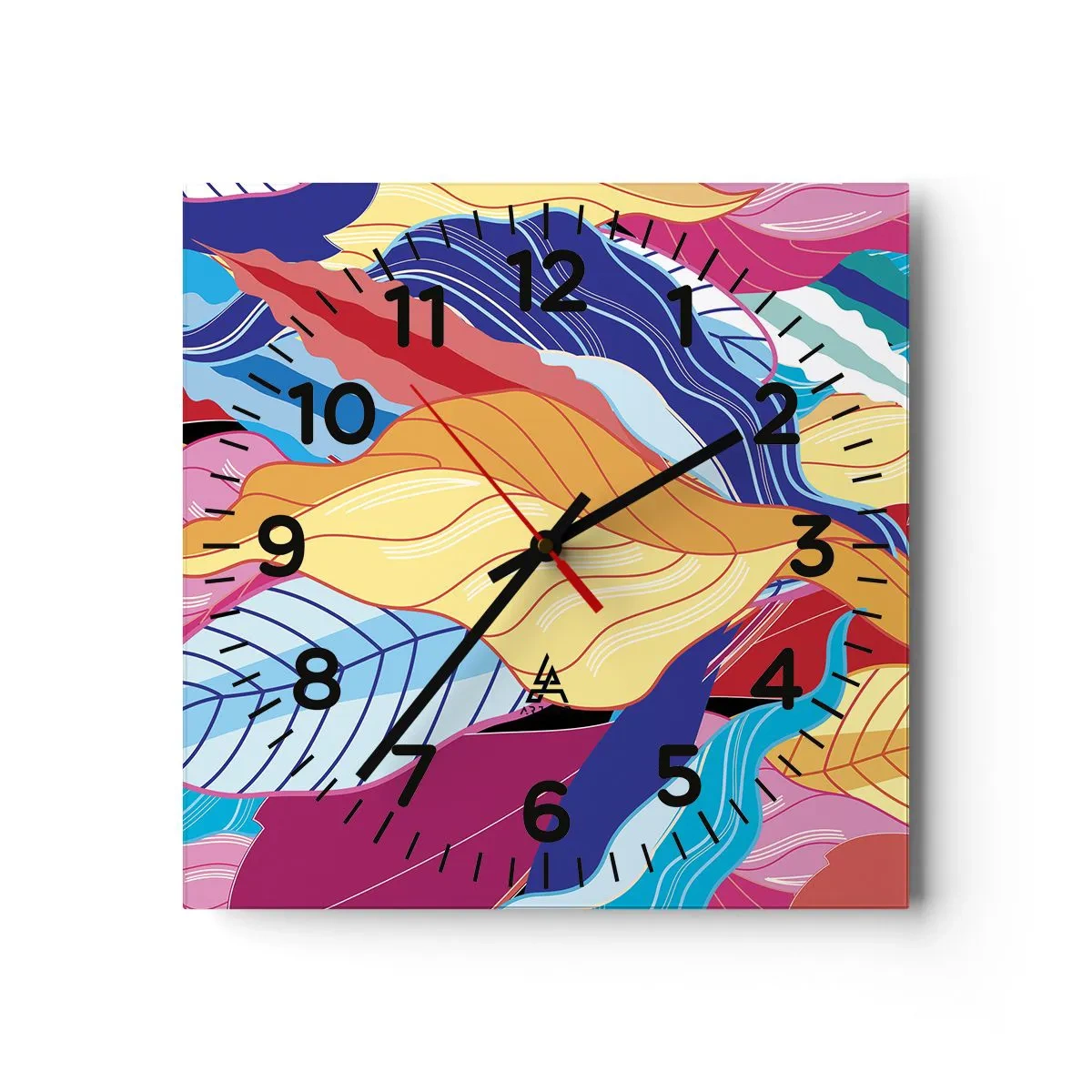 Wall clock - Clock on glass - Queen of Mess - 30x30 cm