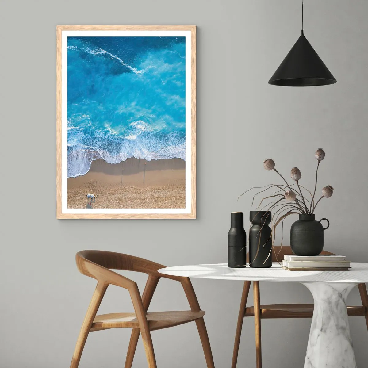Poster in light oak frame - Power of the Blue - 30x40 cm