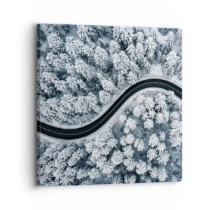 Canvas picture - Through Wintery Forest - 30x30 cm