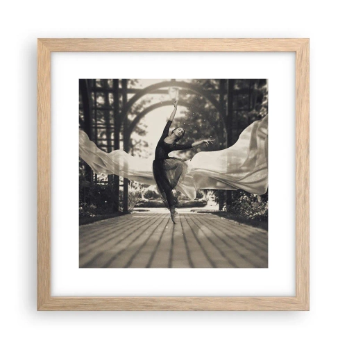 Poster in light oak frame - Dance of the Garden Spirit - 30x30 cm