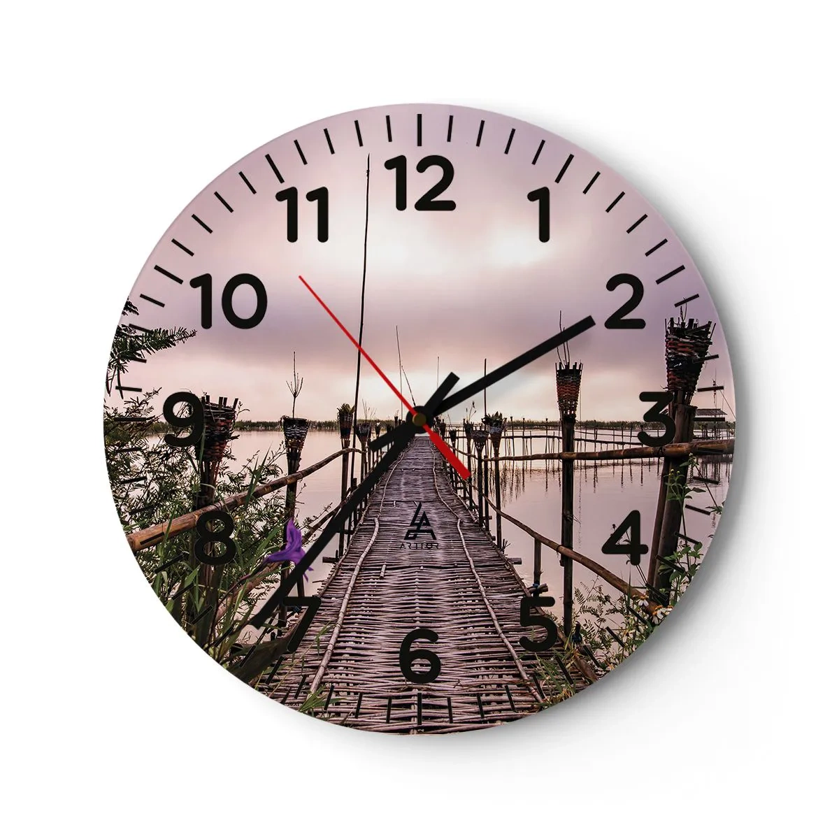 Wall clock - Clock on glass - Peace and Quiet of Asia - 30x30 cm