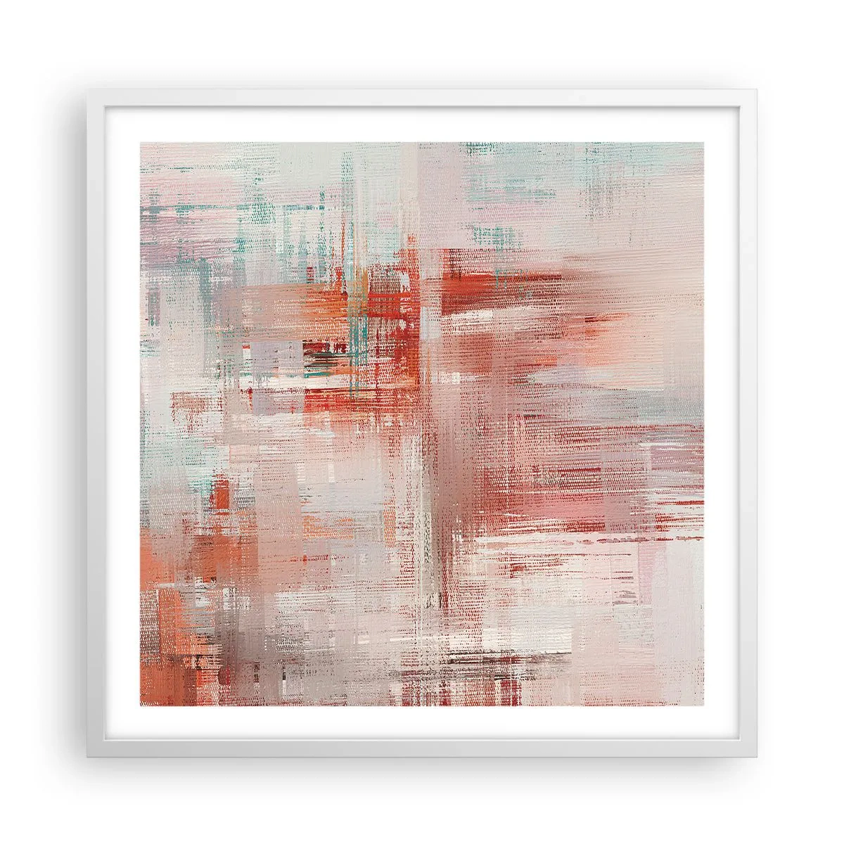 Poster in white frmae - Foggy but Pink - 60x60 cm