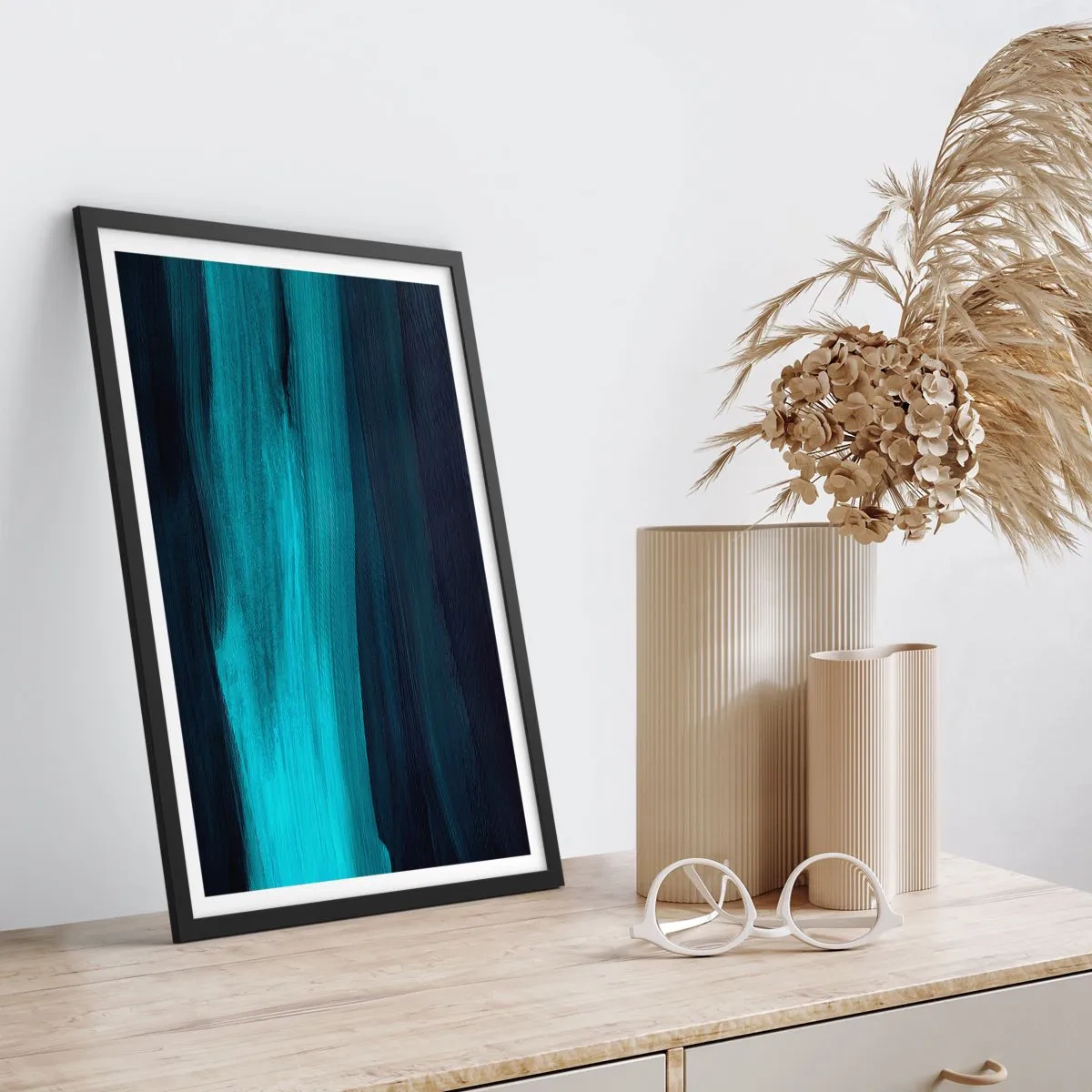 Poster in black frame - Swim with the Flow - 30x40 cm