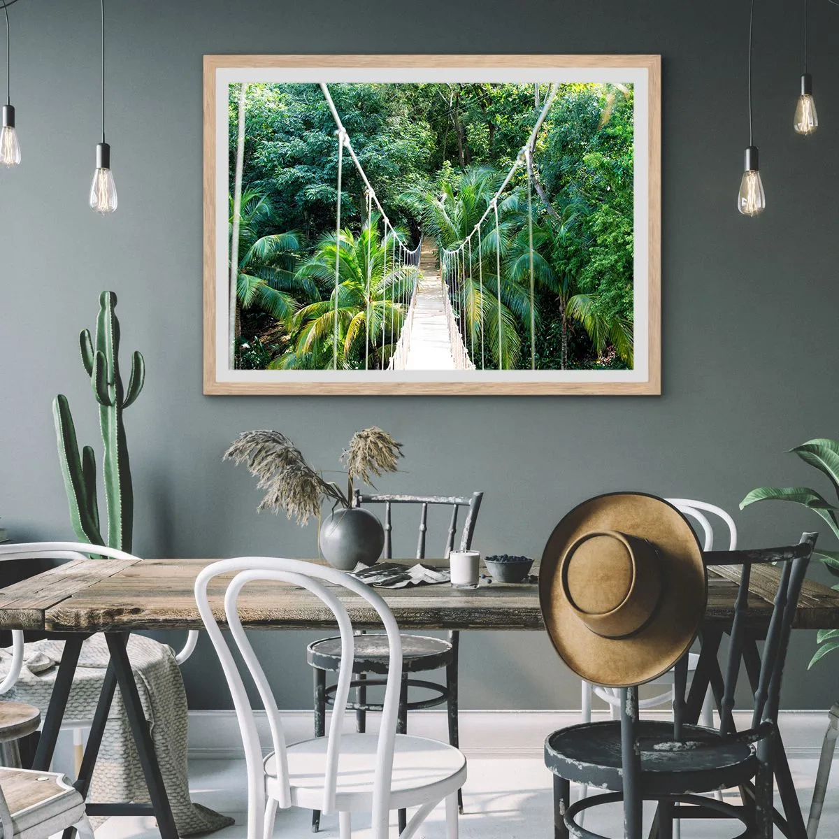 Poster in light oak frame - Welcome to the Jungle! - 100x70 cm