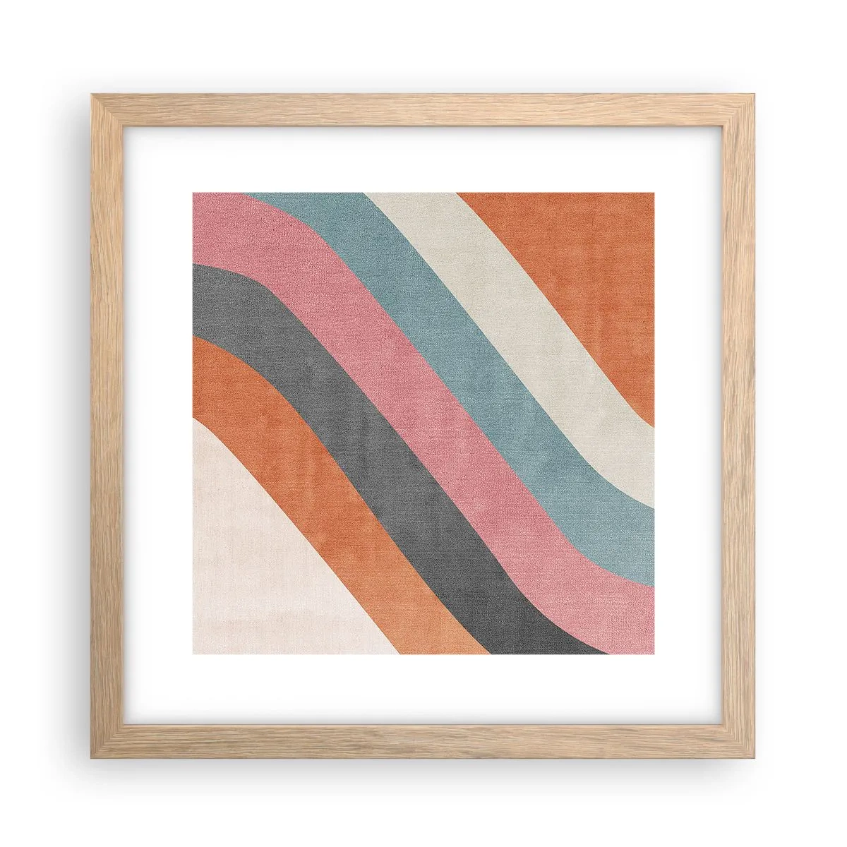 Poster in light oak frame - Diagonal Composition - Movement - 30x30 cm