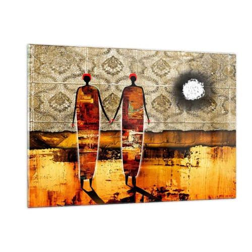 Glass picture - Ethnic Composition in the Colours of Africa - 120x80 cm