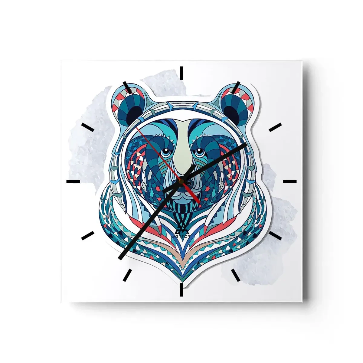 Wall clock - Clock on glass - Eviva Grenlandia! - 30x30 cm