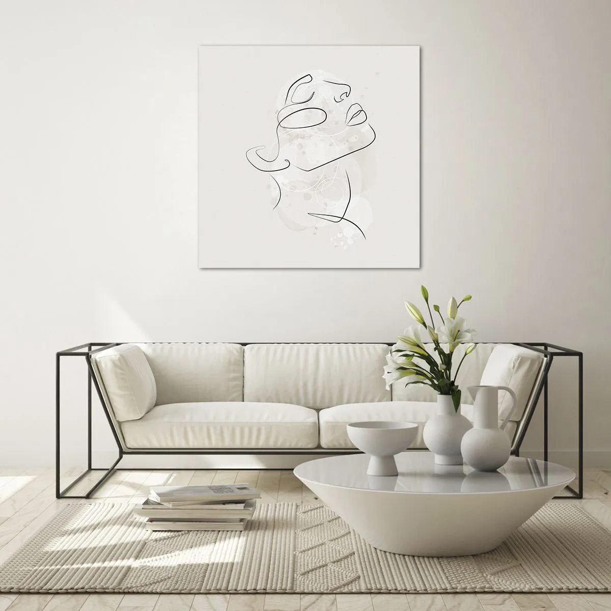 Glass picture - Outline of Happiness - 40x40 cm