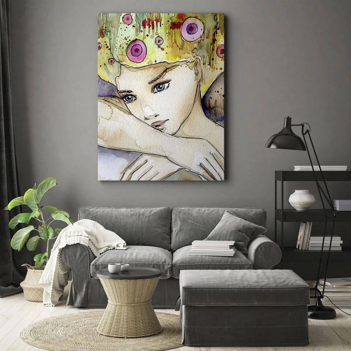 Canvas picture - Butterfly Princess - 65x120 cm