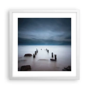 Poster in white frmae - Pensive Lake - 40x40 cm