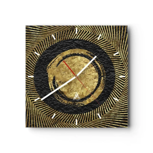 Wall clock - Clock on glass - Composition Glamour - 40x40 cm