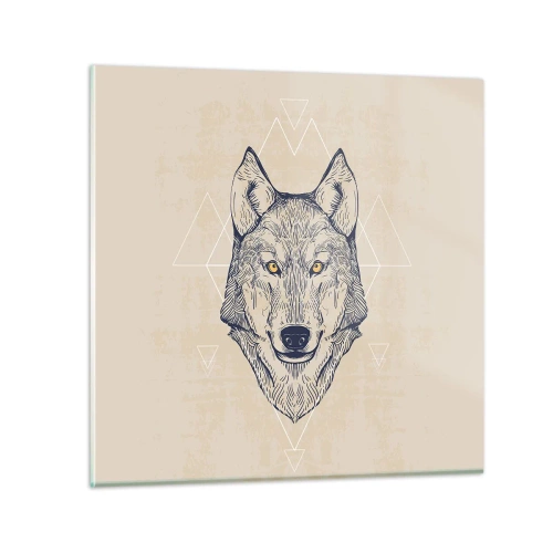 Glass picture - Alpha with a Piercing Eyes - 40x40 cm