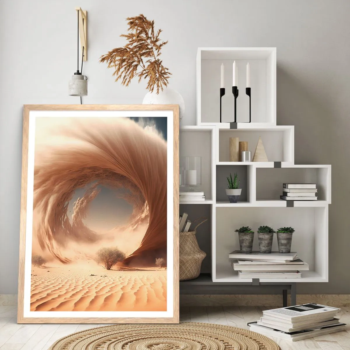 Poster in light oak frame - Open Portal - 40x50 cm