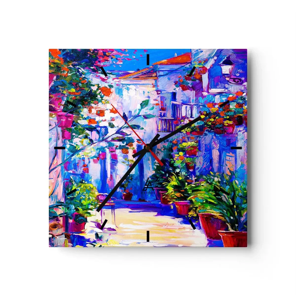 Wall clock - Clock on glass - Impression - Italian Alley - 30x30 cm