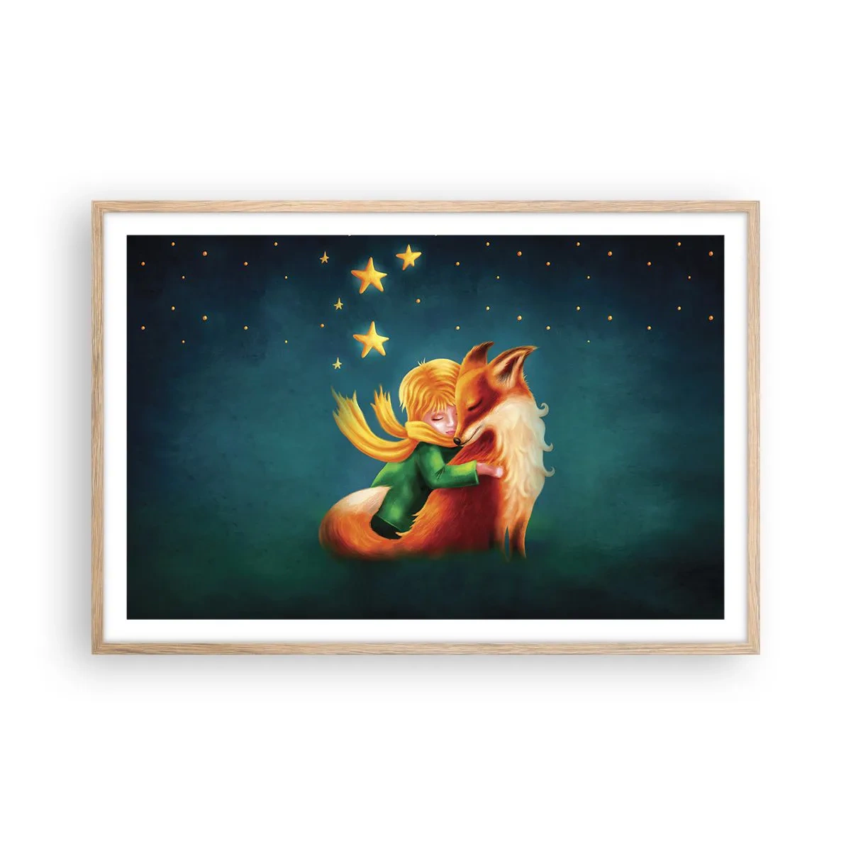Poster in light oak frame - Little Prince - 91x61 cm