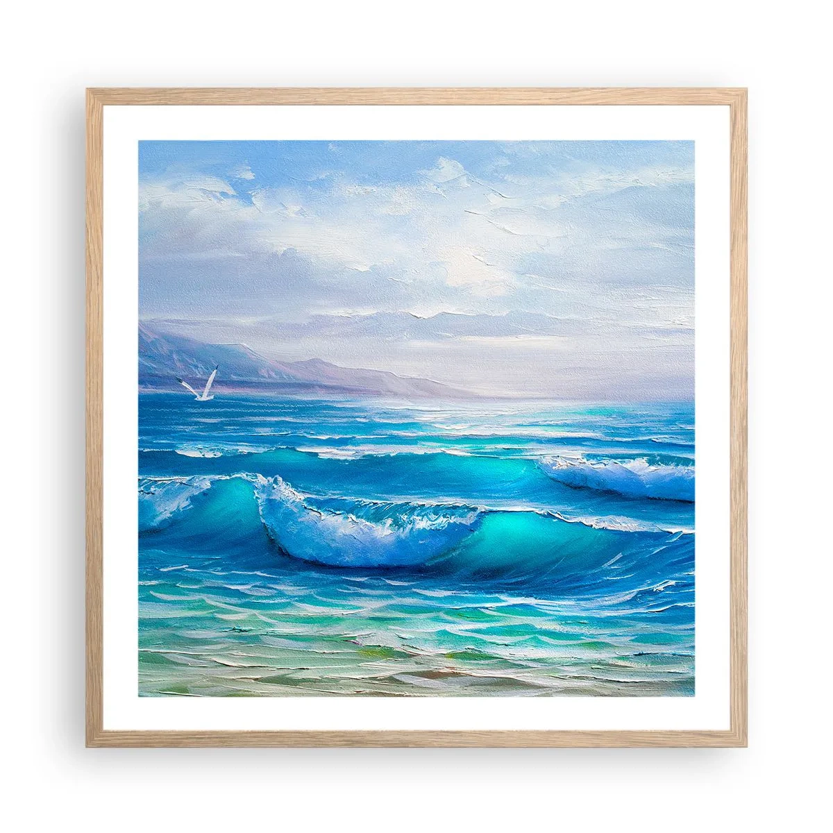 Poster in light oak frame - It Brings Bliss - 60x60 cm