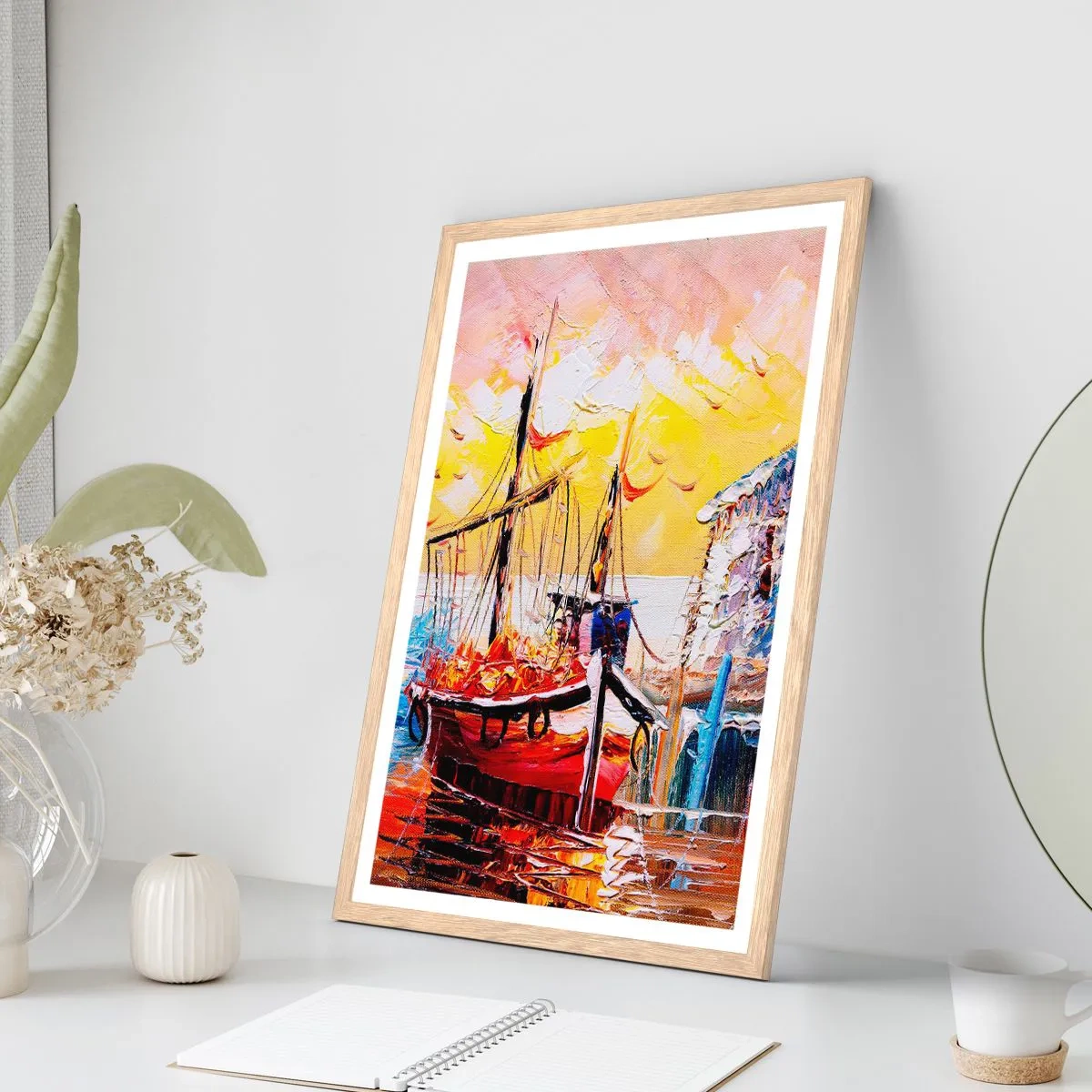 Poster in light oak frame - Happy Comeback - 61x91 cm