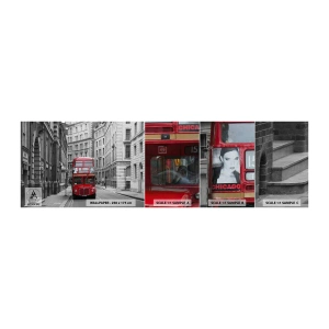 Photo Wallpaper Sample Self-Adhesive Deluxe Sticker - Routine Doesn't Have to Be Grey - City, London, Architecture - 100x30 cm