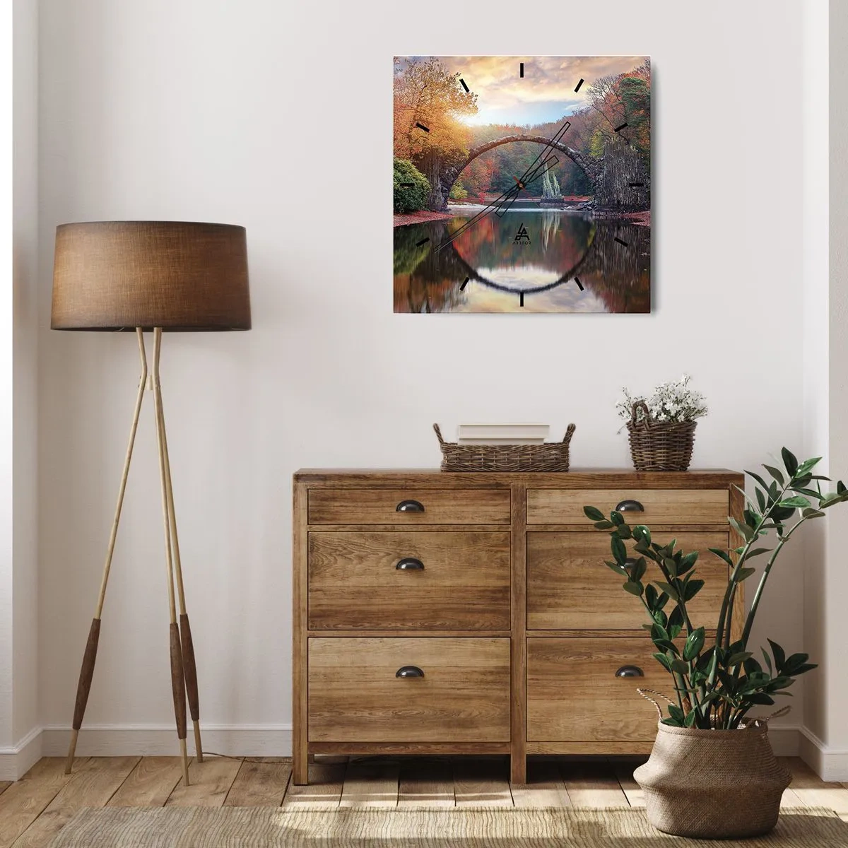 Wall clock - Clock on glass - On the Other Side of a Mirror - 40x40 cm