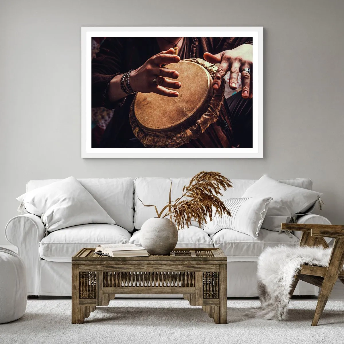 Poster in white frmae - In the Rhythm of the Heart - 40x40 cm