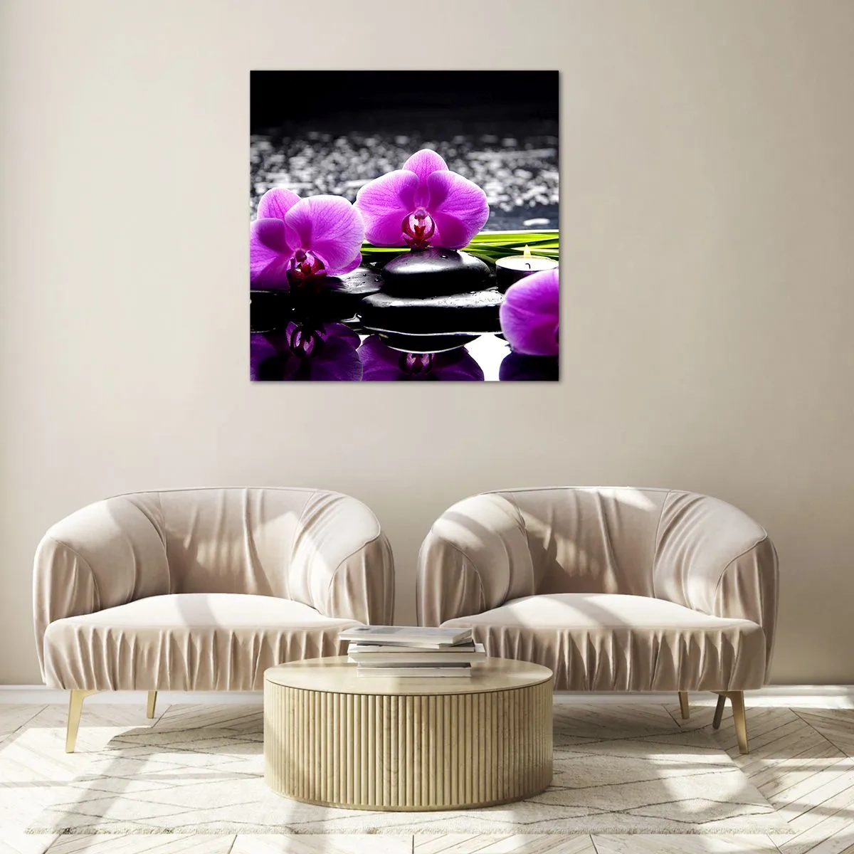 Glass picture - Drowning in Peace and Quiet - 70x70 cm