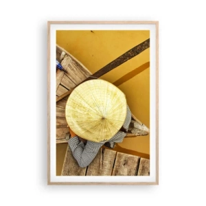 Poster in light oak frame - Life on a Yellow River - 61x91 cm