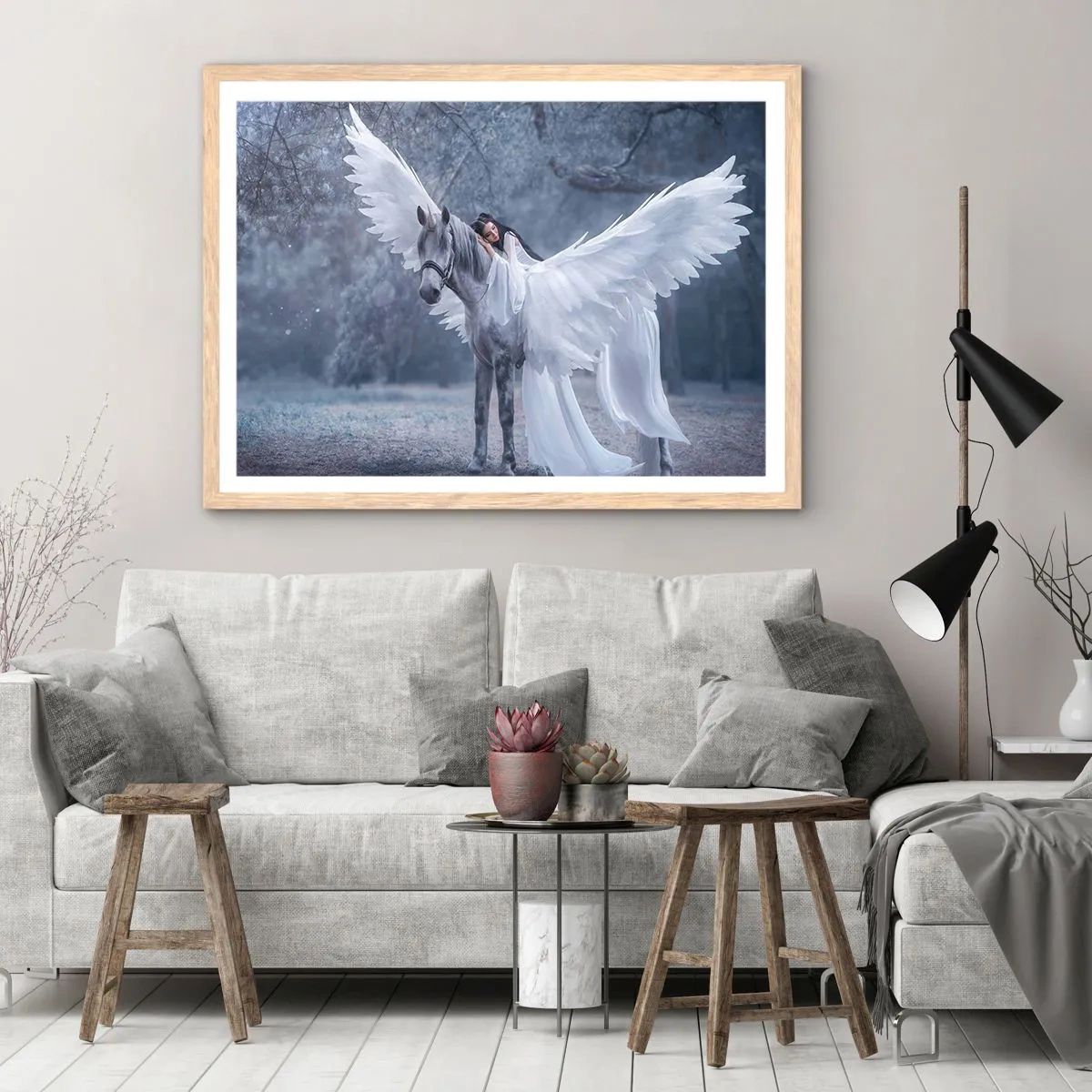 Poster in light oak frame - Inspired Moment - 70x50 cm