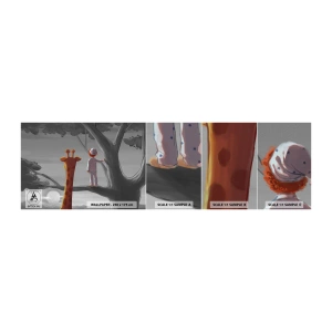 Photo Wallpaper Sample Self-Adhesive Deluxe Sticker - This Is Really Happening - Giraffe, Children's, Dream - 100x30 cm