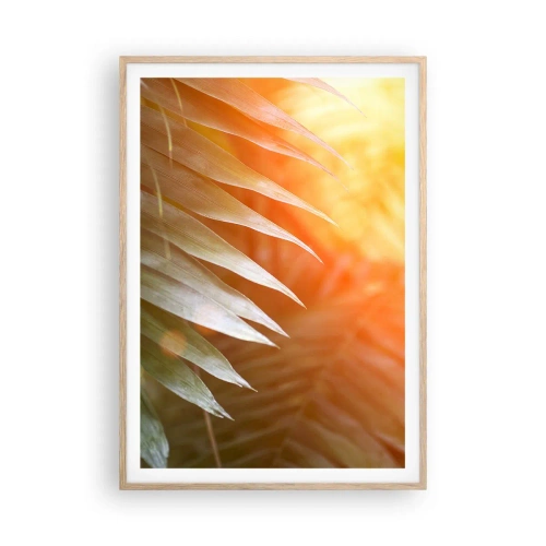 Poster in light oak frame - Morning in the Jungle - 70x100 cm
