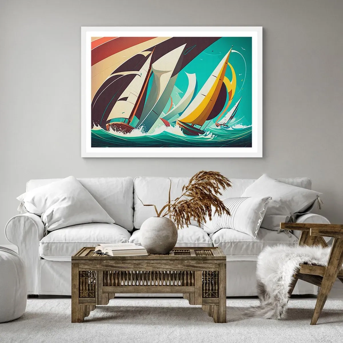 Poster in white frmae - Standing Up to Elements - 91x61 cm