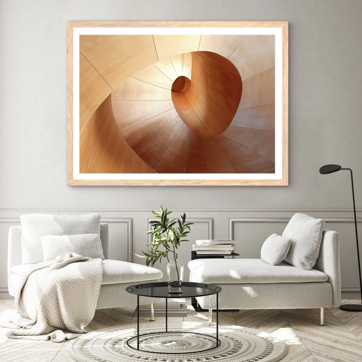 Poster in light oak frame - Architectural Serpentine - 50x40 cm
