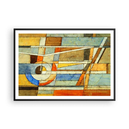 Poster in black frame - Cubism on a Construction Site - 100x70 cm