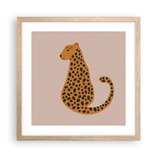 Poster in light oak frame - Leopard Print Is Fashionable - 40x40 cm