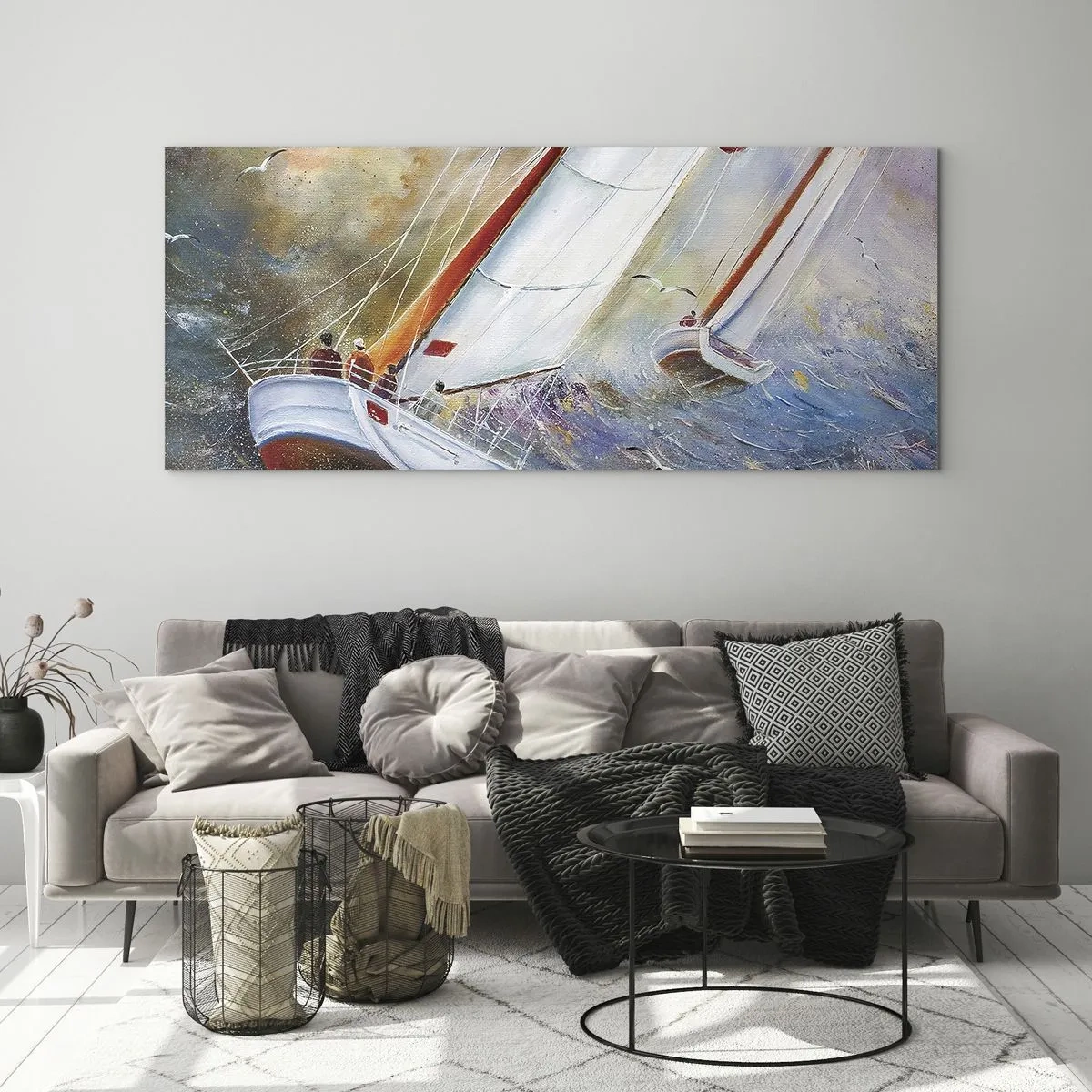 Glass picture - Running on the Waves - 100x40 cm